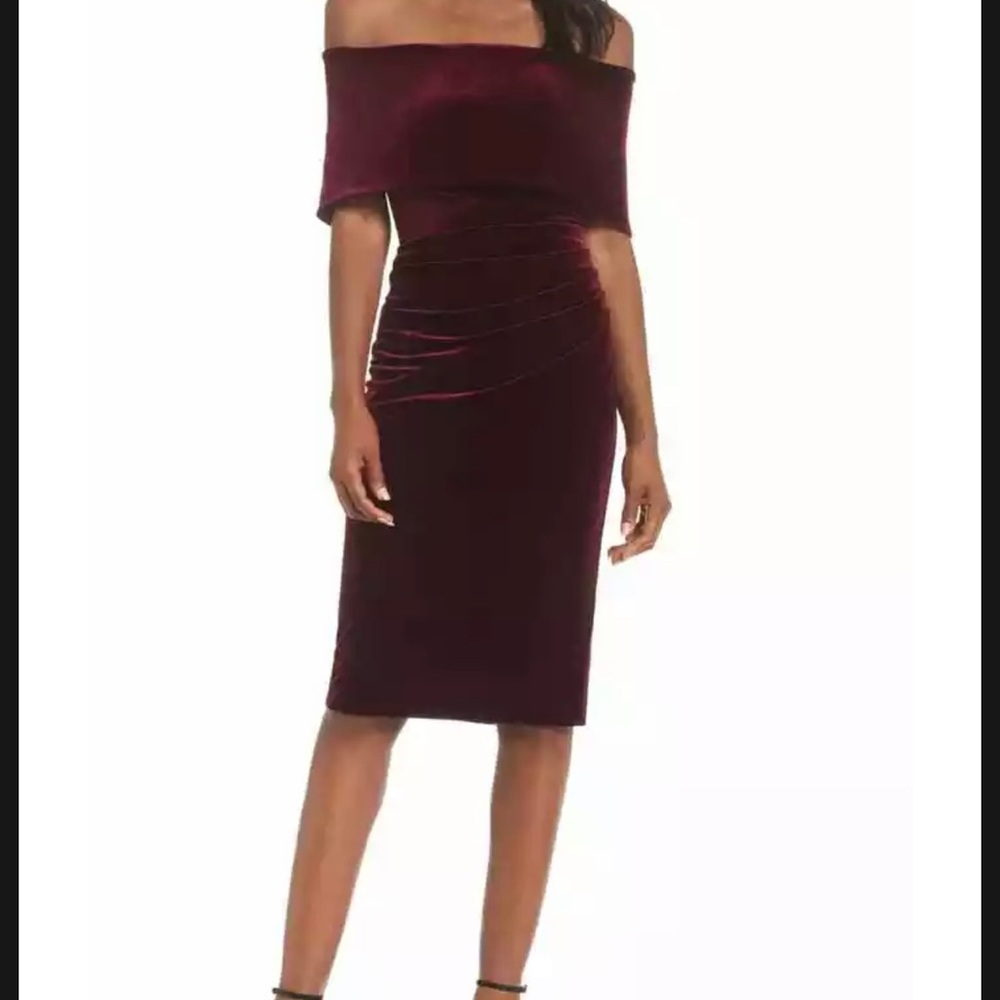 Vince Camuto Off the Shoulder Velvet Cocktail Dress